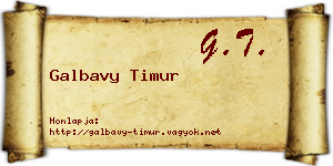 Galbavy Timur névjegykártya
